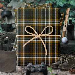 Tartan - Schwarz-Deep Honey Brown-Off White Geschenkpapier Set