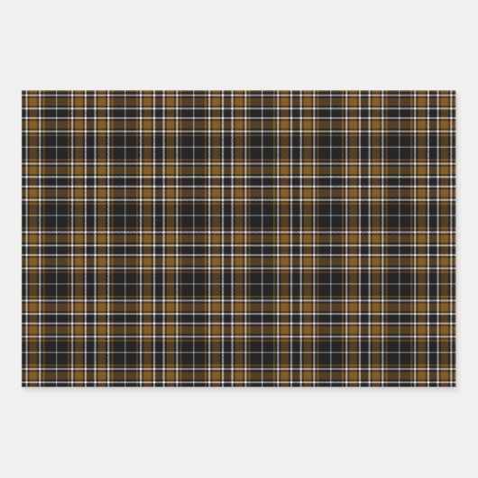 Tartan - Schwarz-Deep Honey Brown-Off White Geschenkpapier Set (Vorderseite 3)