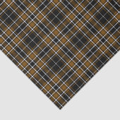 Tartan - Schwarz-Deep Honey Brown-Off White Seidenpapier (Ausschnitt)