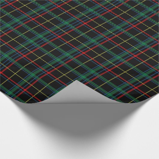 Tartan (schwarz/Grün/Rot) Geschenkpapier (Ecke)