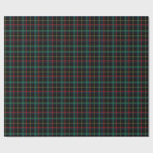 Tartan (schwarz/Grün/Rot) Geschenkpapier (Flach)
