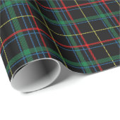 Tartan (schwarz/Grün/Rot) Geschenkpapier (Rolleneckpunkt)