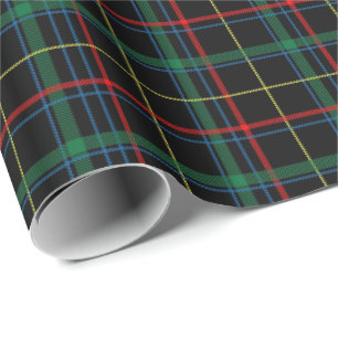 Tartan (schwarz/Grün/Rot) Geschenkpapier