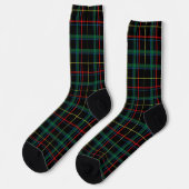 Tartan (Schwarz, Grün & Rot)  Socken (Linkes Detail)