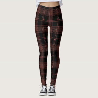 Tartan, Schwarz, Rot, Buccaneer-Farben; Kariertes  Leggings