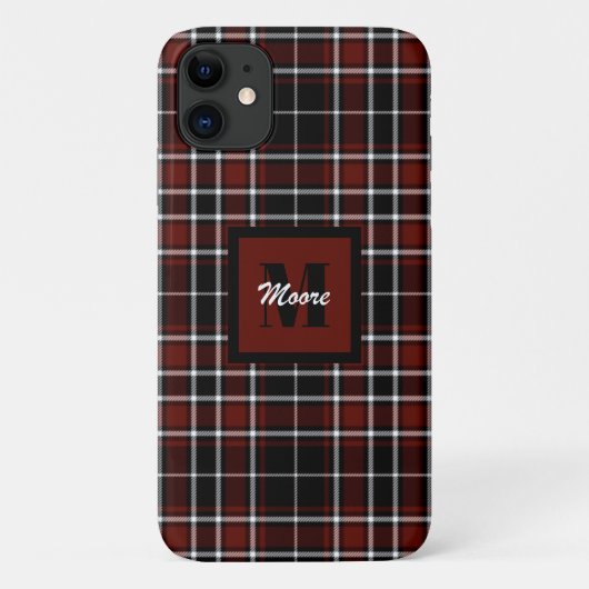 Tartan - Schwarzer Russet Rot und Off Weiß Case-Mate iPhone Hülle (Rückseite)