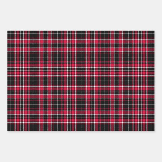 Tartan - Schwarzweiß-Weiß-Unterschied Geschenkpapier Set (Vorderseite)