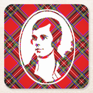 Tartan Scotlands Bard Robbie Burns Rechteckiger Pappuntersetzer