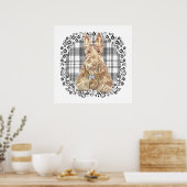 Tartan Scottie Black & White Poster (Küche)