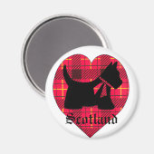 Tartan Scottie Dog Magnet (Vorderseite/Rückseite)