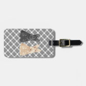 Tartan Scotties Gepäckanhänger (Vorderseite horizontal)