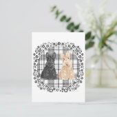 Tartan Scotties Postkarte (Stehend Vorderseite)