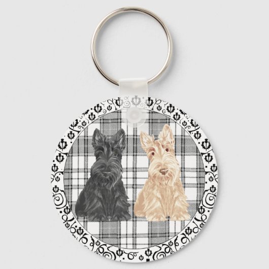 Tartan Scotties Schlüsselanhänger (Vorderseite)