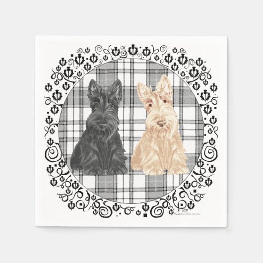 Tartan Scotties Serviette (Vorderseite)