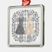 Tartan Scotties Silbernes Ornament (Links)