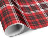 Tartan Scottish Kariert Navy, White Red Christmas Geschenkpapier (Rolleneckpunkt)