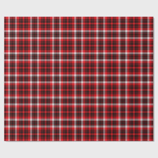 Tartan Scottish Kariert Navy, White Red Christmas Geschenkpapier (Flach)