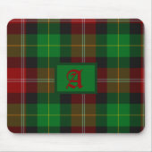 Tartan Scottish Kariert Red & Green Monogram Mousepad (Vorne)