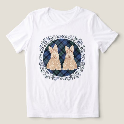 Tartan Scottish Terrier Tri-Blend Shirt (Design Vorderseite)