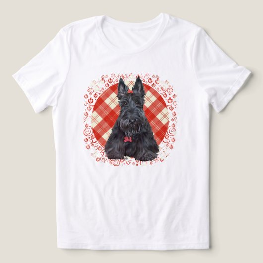 Tartan Scottish Terrier Tri-Blend Shirt (Design Vorderseite)