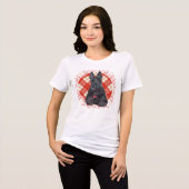 Tartan Scottish Terrier Tri-Blend Shirt (Vorderseite voll)