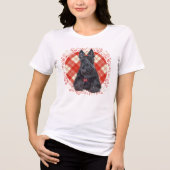 Tartan Scottish Terrier Tri-Blend Shirt (Vorderseite)
