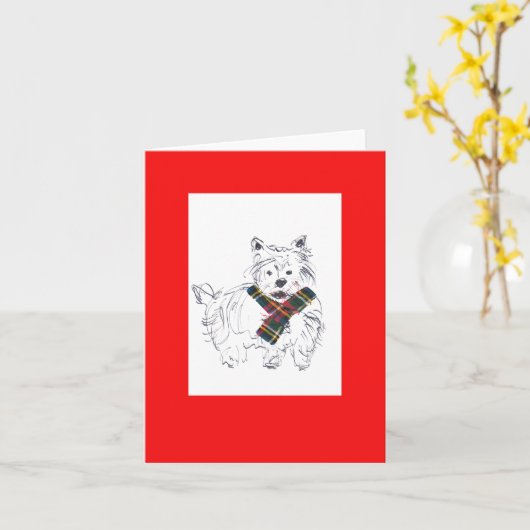 Tartan Scotty Karte (Gelbe Blume)