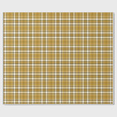 Tartan - Senf-Gold-Elfenbein und Grafit Geschenkpapier (Flach)