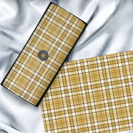 Tartan - Senf-Gold-Elfenbein und Grafit Seidenpapier