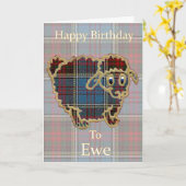 Tartan Sheep "Happy Birthday to Ewe" Funny Karte (Gelbe Blume)