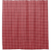 Tartan Shower Curtain Red Black Housewarming Gift Duschvorhang (Vorderseite)