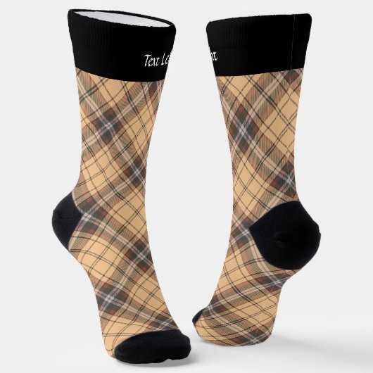 Tartan Socken in Beige und Braun (Gewinkelt)