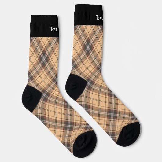 Tartan Socken in Beige und Braun (Rechts)
