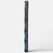 Tartan-Stil in grauem Cyan und hellem Relief Case-Mate iPhone Hülle (Rückseite / Links)