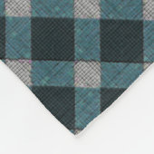 Tartan-Stil in grauem Cyan und hellem Relief Fleecedecke (Ecke)