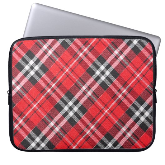 Tartan-Stoffmuster-Musteransicht Laptopschutzhülle (Vorderseite)