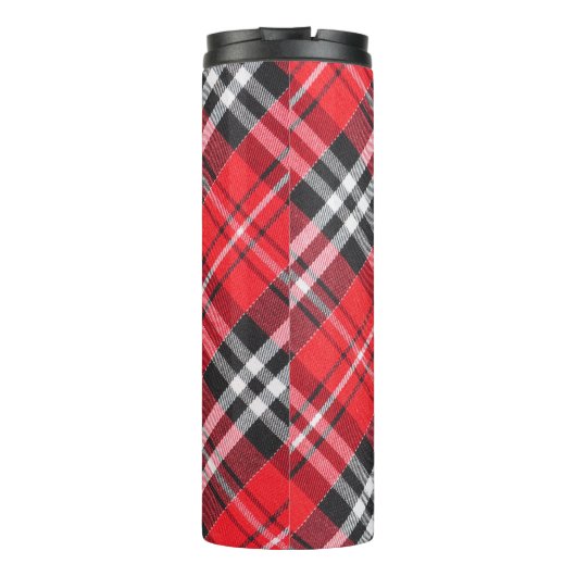 Tartan-Stoffmuster-Musteransicht Thermosbecher (Rückseite)