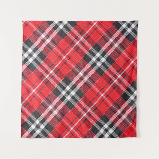 Tartan-Stoffmuster-Musteransicht Wandteppich (Vorderseite)