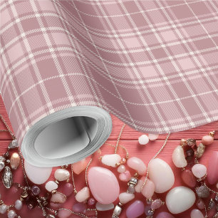 Tartan - Tartan - Dunkel und hellrosa mit Zement Geschenkpapier