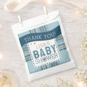 Tartan Teddy Bear, Baby Boy Shower Customizable Geschenktütchen (Ausgeschnitten)
