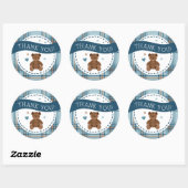 Tartan Teddy Bear, Baby Boy Shower LARGE STICKER (Blatt)