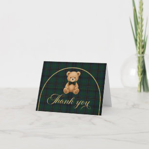 Tartan-Teddybär-Baby-Shower-Dankeskarten Dankeskarte