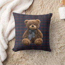 Tartan-Teddybär-Monogramm-Geburtsdaten Neugeborene