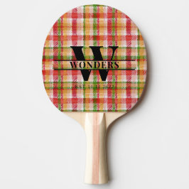 Tartan-Textur Karo individuell monogrammiert Tischtennis Schläger