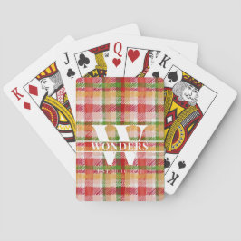 Tartan-Textur monogrammiert Spielkarten