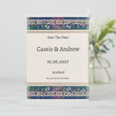 Tartan Thistle Hochzeit Save The Date (Stehend Vorderseite)