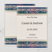 Tartan Thistle Hochzeit Save The Date (Vorne/Hinten)