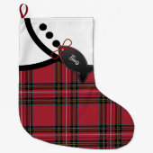 Tartan Tidings Cat Weihnachtszeit Strumpf Großer Weihnachtsstrumpf (Vorderseite)