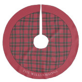 Tartan Tidings Tree Skirt Polyester Weihnachtsbaumdecke (Vorderseite)