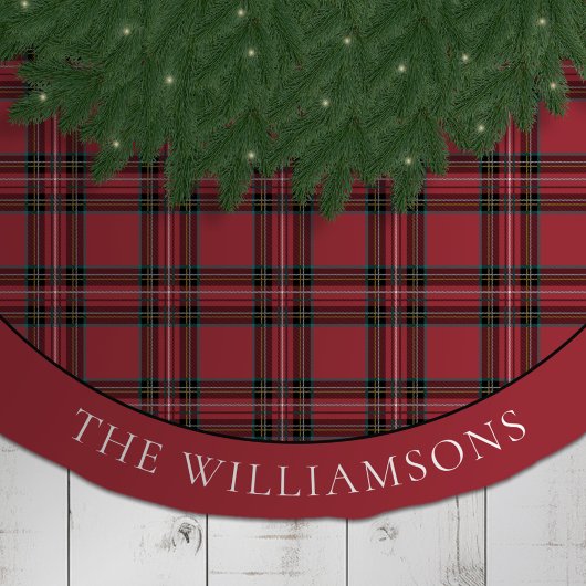 Tartan Tidings Tree Skirt Polyester Weihnachtsbaumdecke